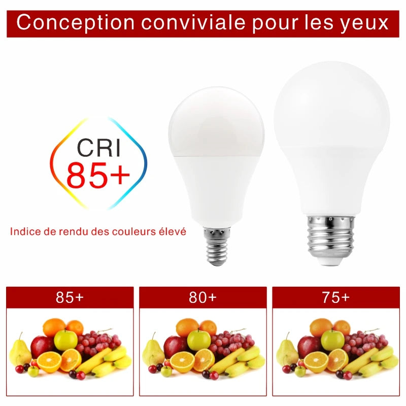 ampoules led e14 e27 blanc froid 5500k 7000k 3w 6w 9w 12w 15w 18w