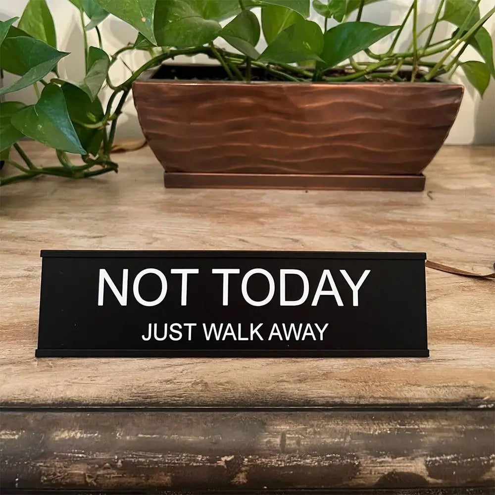 décoration humoristique panneau métal aluminium noir léger stand table sarcastique messages différents