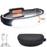 lampe frontale rechargeable led noir blanc angle réglable étanche mode gradation camping pêche chasse
