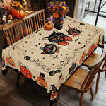 nappe halloween citrouille chat noir festive imperméable machine réutilisable extérieur mariage fête