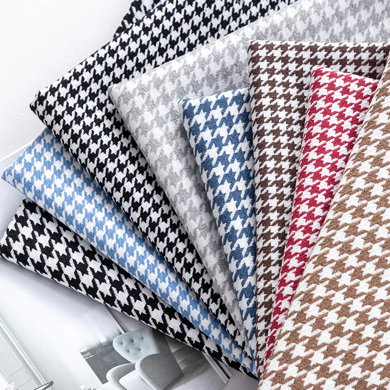 tissu houndstooth coton lin résistant 146cm largeur classique multi couleurs bricolage nappe canapé