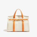 sac main toile coton beige noir vert rose poignées détachables casual chic rivets anti