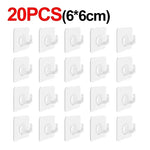 crochet mural adhésif transparent moderne support charge lourde cuisine salle bains organizer auto fixataire