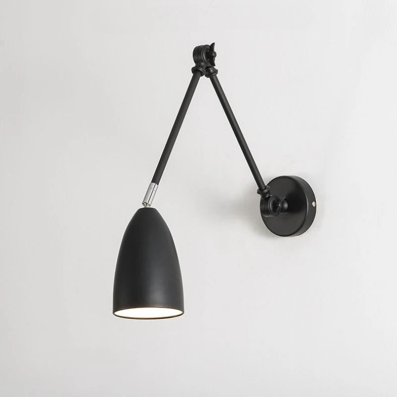 lampe murale articulée moderne argenté noir blanc réglable éclairage ambiance vis fixation chambre salon