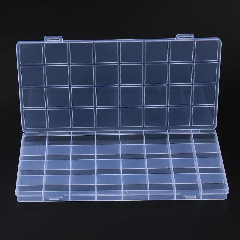 boîte rangement transparente 32 compartiments grille bijoux organisation pratique moderne