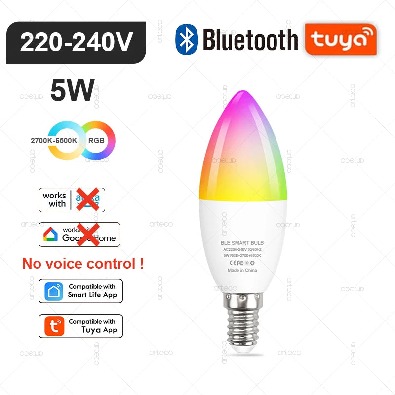 ampoules led intelligentes blanc multicolore rgb wifi zigbee bluetooth 2700 6500k moderne transparentes