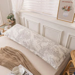 taie d'oreiller longue couple beige grande taille coton moderne lit double confort
