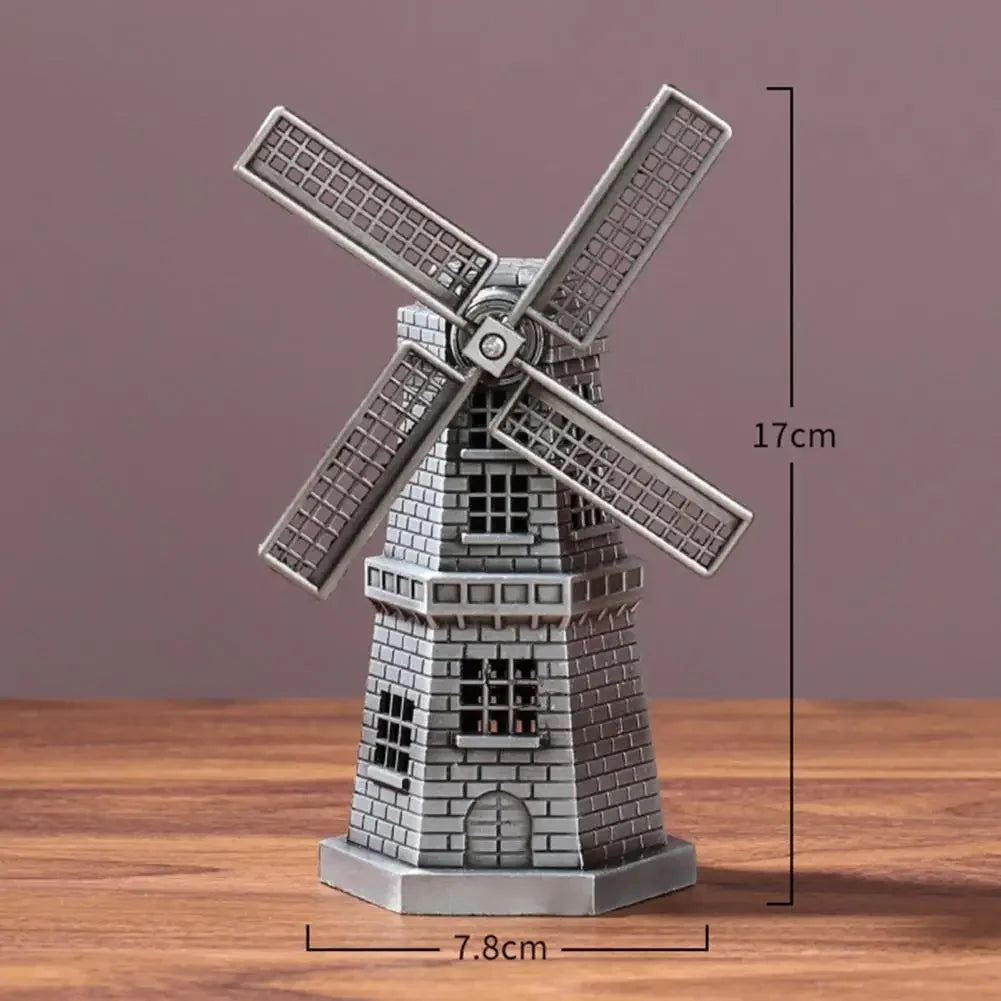 décoration intérieure vintage miniature moulin vent bronze ornements rustiques figurines