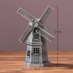 décoration intérieure vintage miniature moulin vent bronze ornements rustiques figurines