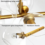 Suspension lumineuse nordique or noir boules transparentes ampoules LED 10m²