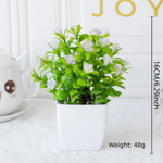 décoration extérieure plante artificielle moderne pot carré blanc branches feuilles vertes fleurs violettes minimalisteextérieur