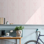 papier peint adhésif rose clair arcs rubans chambre enfant classique moderne