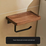 étagères porte serviettes bois moderne vis fixations salle bain minimaliste porte brosse gobelet savon