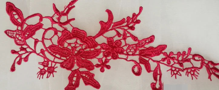 collier broderie florale polyester rouge bleu rose blanc noir floral solvable eau erotique erotique