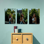 toiles d'art moderne portrait femme blanc bleu vert occasion fête noël anniversaire frameless(canvas)