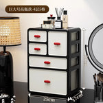boîte maquillage moderne boîtes rangement noires blanches rouges poignées motifs géométriques