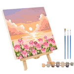 peinture numéros kit abstrait coucher soleil paysage moderne art floral tournesols ciel couleurs variées