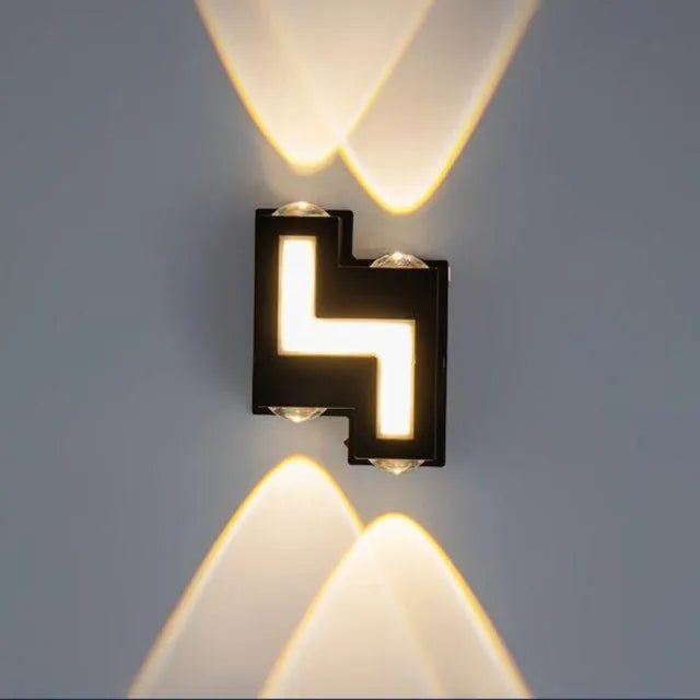 applique murale led noir géométrique contemporain éclairage mur fixé 90260v 60249 lumens chambre entrée
