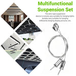 câbles suspension réglables argentés vis fixations plaques moderne chandelier lumière diy