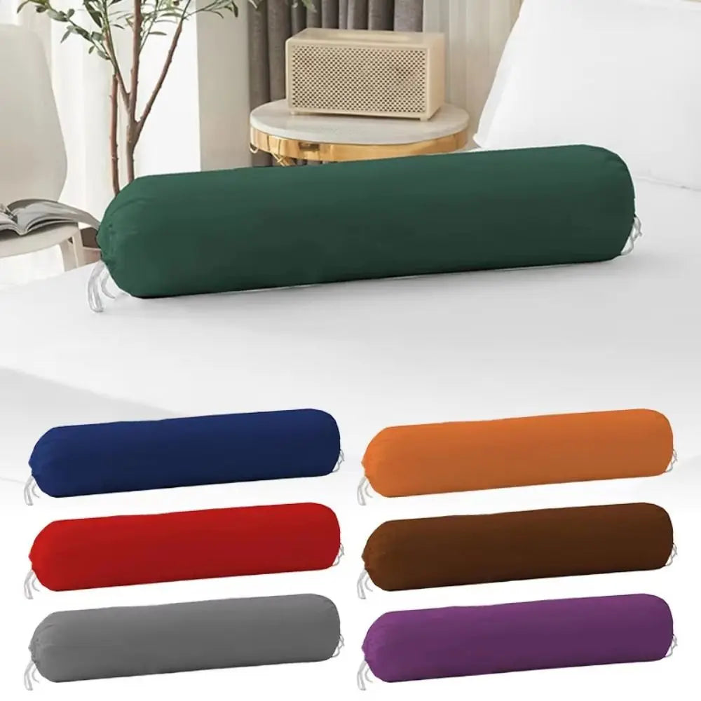 coussin rond uni moderne lit polyester coton noir vert foncé rouge gris bleu orange