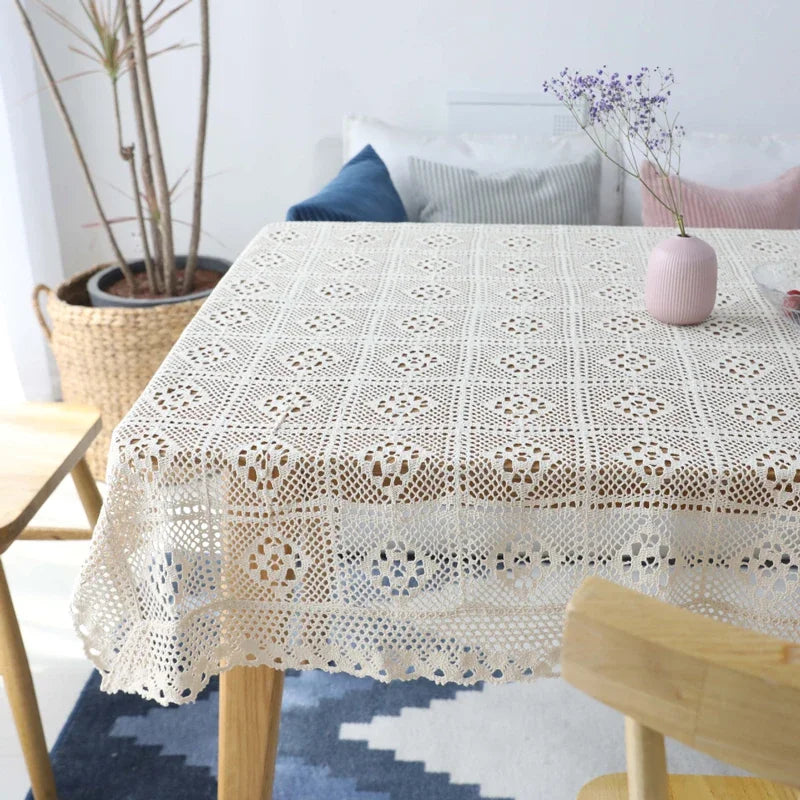 Nappe dentelle vintage faite main