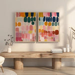 toiles d'art abstrait géométrique multicolore contemporaines sans cadre 30x40cm 40x60cm