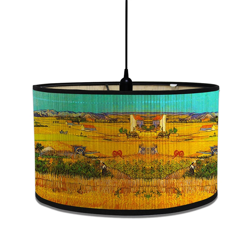 abat jour van gogh peintures nuit étoilée fleurs tournesol bambou art déco