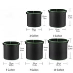 pots fleurs tissu non tissé noir vert modernes poignées 10 gallons