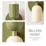 lampe murale moderne rouge vert olive beige deux sources LED flux 60 249V 90