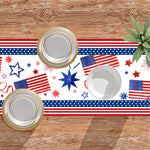 nappe décorative drapeaux étoiles feu d'artifice anniversaire fête américaine rouge blanc bleu