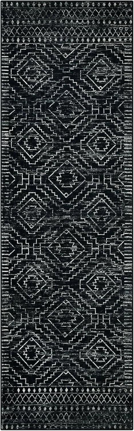 tapis moderne ethnique motifs géométriques floraux antidérapant extérieur intérieur polypropylène polyester rouge noir grisclair