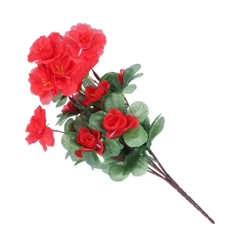 décoration intérieure bouquet artificiel rose rouge jaune moderne feuilles vertes