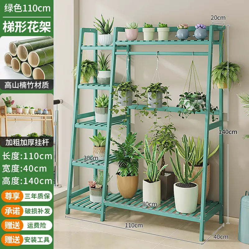 étagère plantes bois naturel moderne vis fixations pots différents 80cm largeur