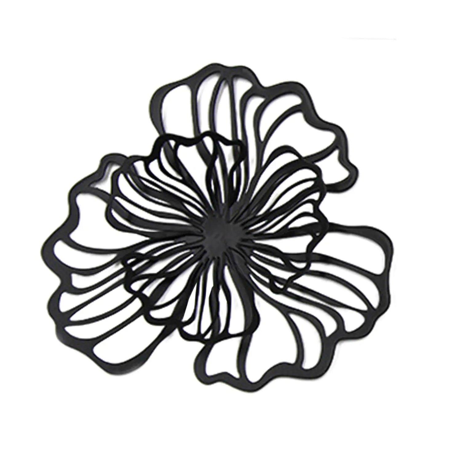 Décoration murale florale en métal bleu profond pour chambre