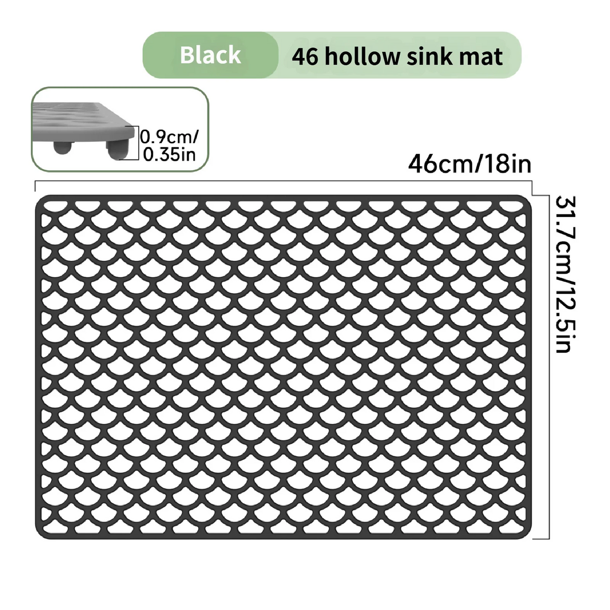 tapis drainage silicone coquillage moderne gris fond évier résistant rayures epais