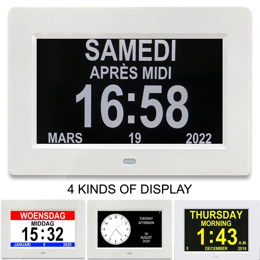 horloge numérique affichage led date heure alarmes télécommande multilingue minimaliste moderne