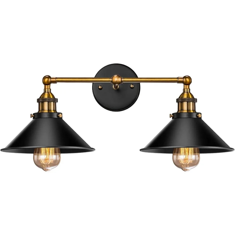 suspension lumineuse industrielle conique noire dorée ampoules câbles chambre salon