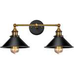 suspension lumineuse industrielle conique noire dorée ampoules câbles chambre salon