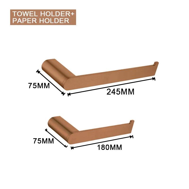 ensemble accessoires salle bain moderne or rose porte serviette savon gobelet mural