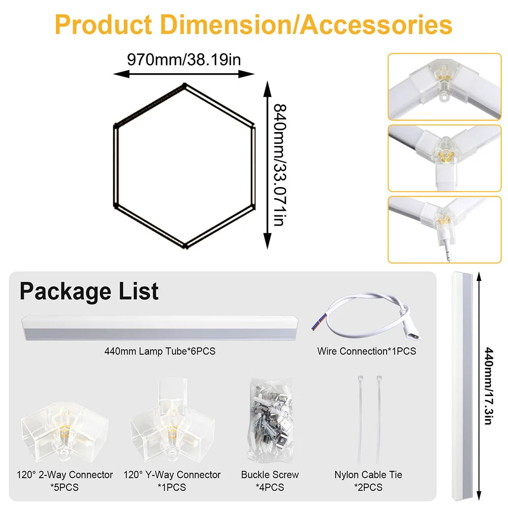 plafonnier led blanc hexagonal moderne ultra lumineux flux 2000 82000 100 240v écrous ruban