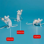 lampe poser souris or blanc contemporaine humoristique ampoles led câble noir fixe chambre table