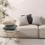 lot housses coussin carrées beige texture boucle rustique décoratif