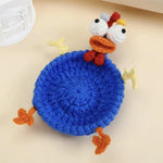 coasters crochetés lézard créatifs artisanaux beige bleu vert adhésifs mignons 3d diys