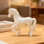 statue licorne blanche décorative moderne sculpture ornement intérieur blanc lisse plastique artificiel