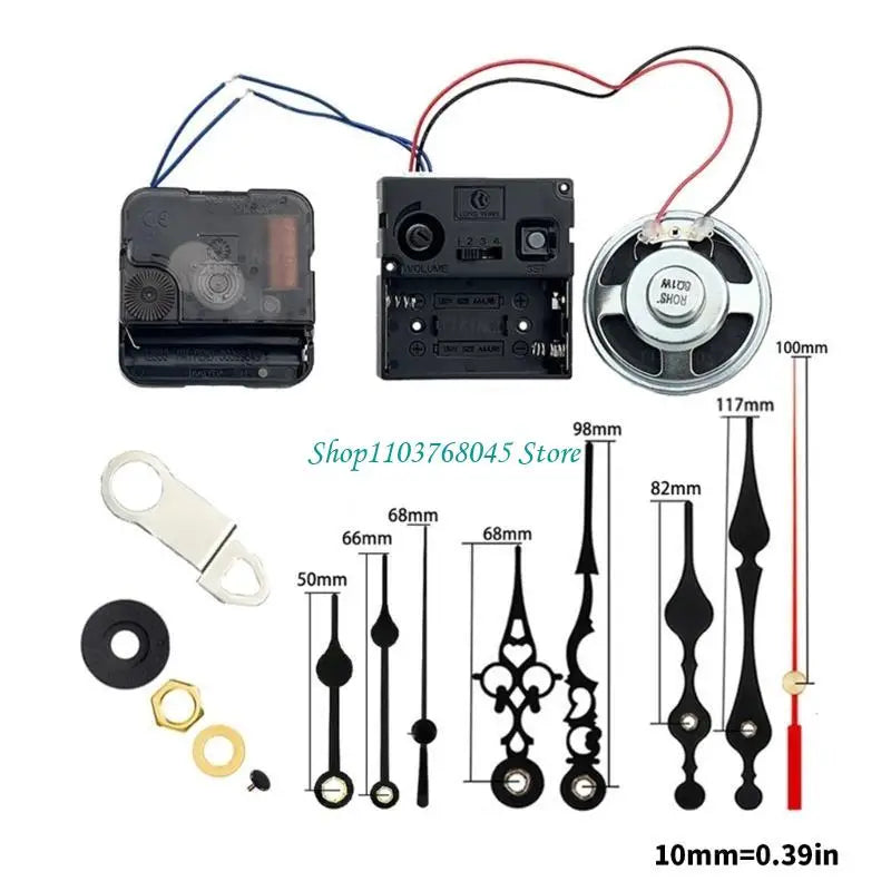 kit montre mécanique noir blanc doré aiguilles boîtier batteries instructions classique