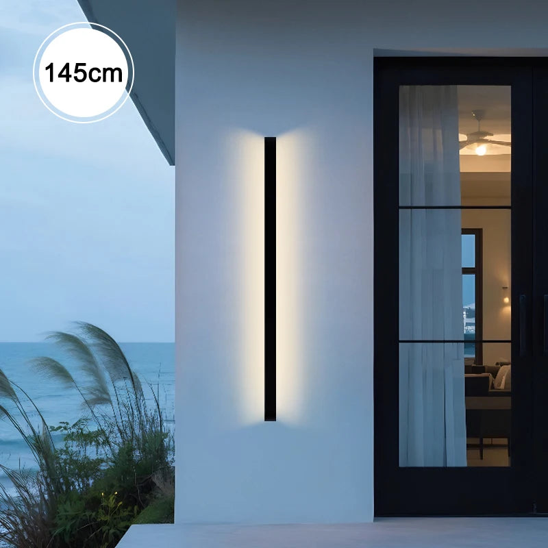 applique murale led moderne noire ip65 résistante eclairage extérieur contemporain 85265v 55cm 100cm