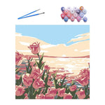 tableau peindre numéros fleurs paysage moderne peinture acrylique décoration intérieure papier support bois pinceaux