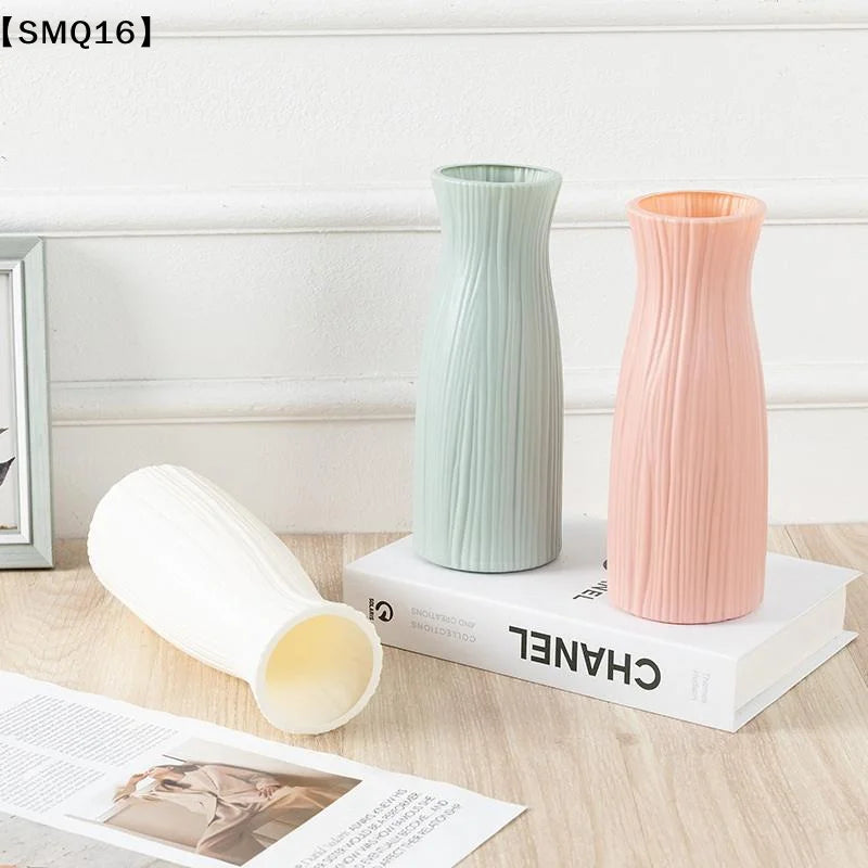 vases decoratifs modernes minimalistes rose vert blanc texturés fleurs artificielles