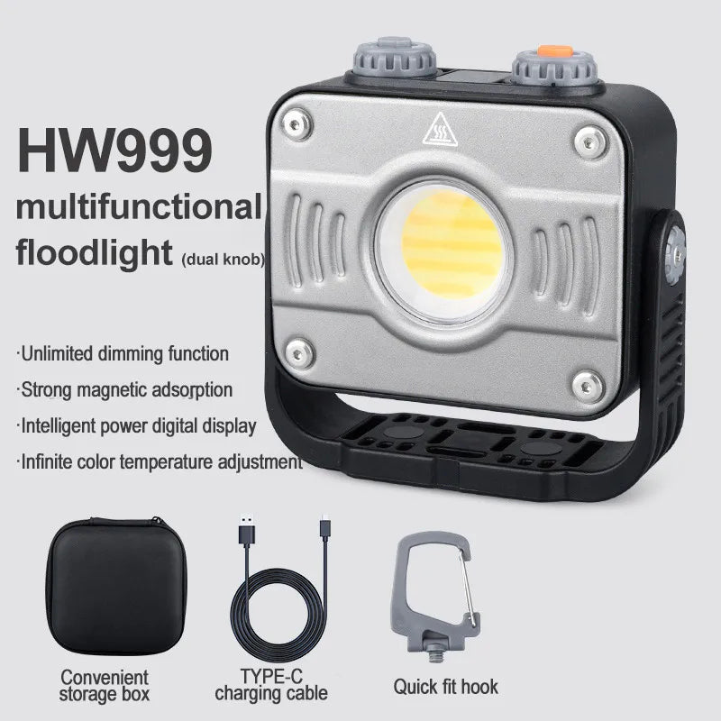 lampe torche multifonctionnelle noire rechargeable led étanche affichage numérique