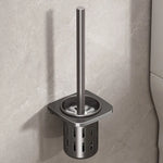 porte brosse wc moderne adhésif blanc gris rond piqueté salle bain